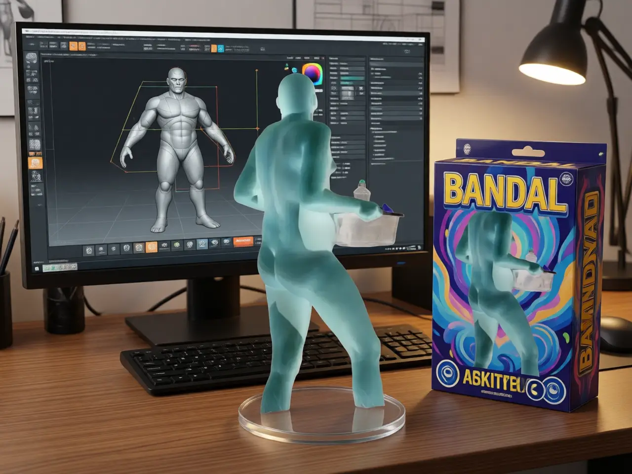 1/7 Scale Figure on Computer Desk