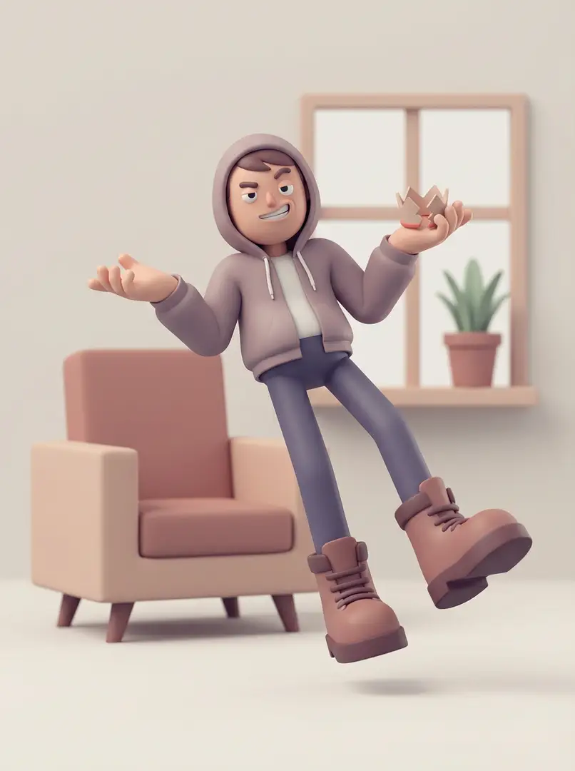 カートゥーンアクションキャラクター 3D