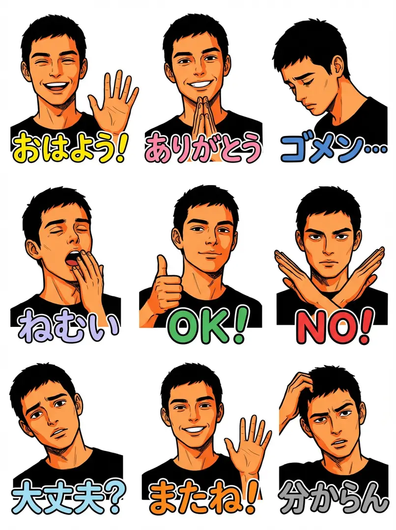 9 Handwritten LINE Stickers