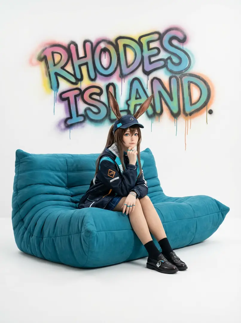 グラフィティ付きふわふわソファキャラクター