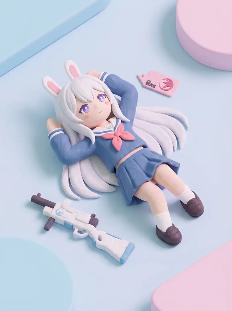 小さなかわいいアイソメトリック粘土アイコン